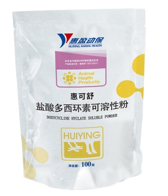Perawatan Pullorum Kedokteran Hewan Ayam, 10% Bubuk Larut Doxycycline Hydrochloride